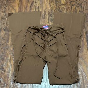 Edikted Chocolate Lace-Up Trousers